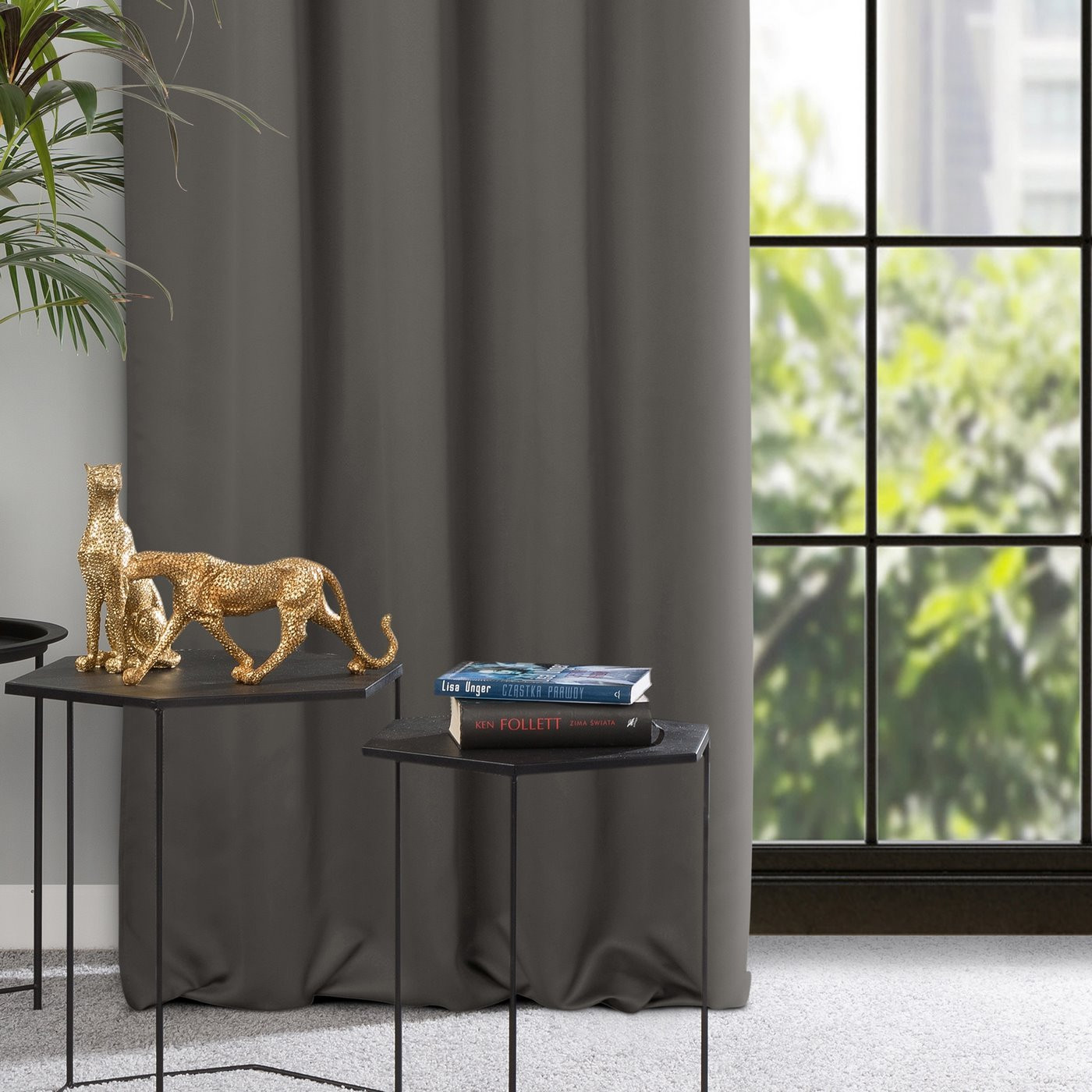 Hotový závěs MILAN grafitový - na pásce