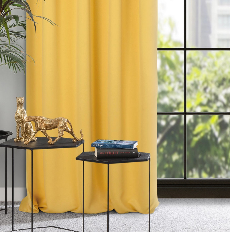 Hotový závěs MILAN hořčičný - na pásce