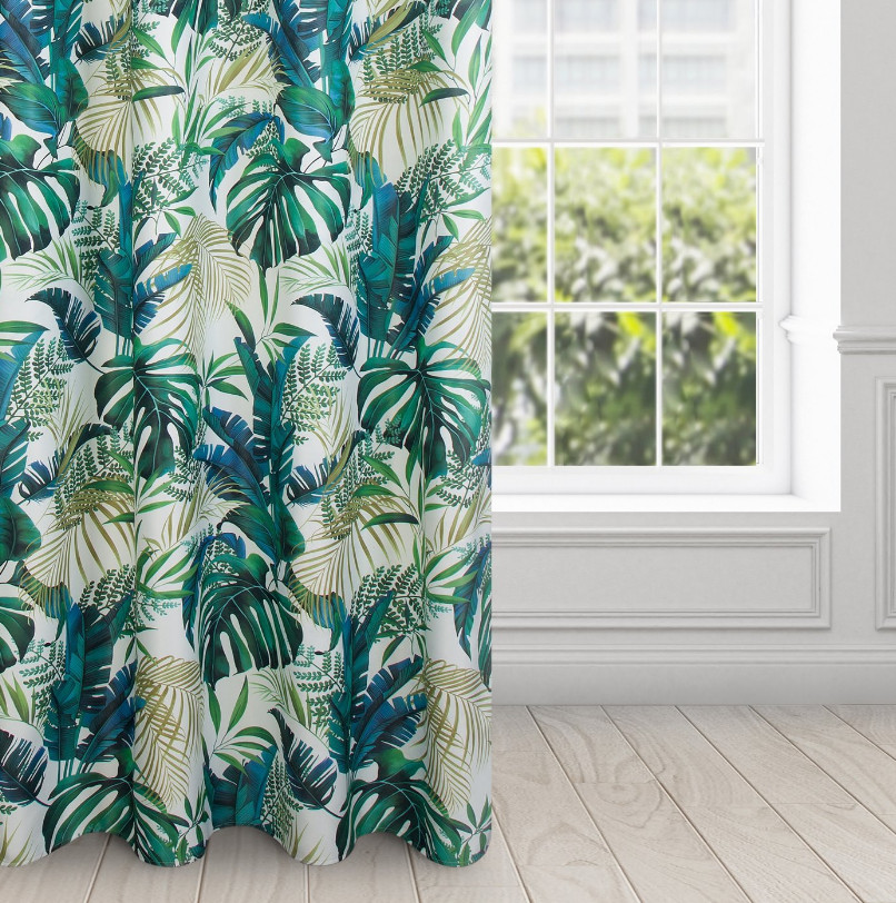 Hotový závěs NELLY zelený - na průchodkách