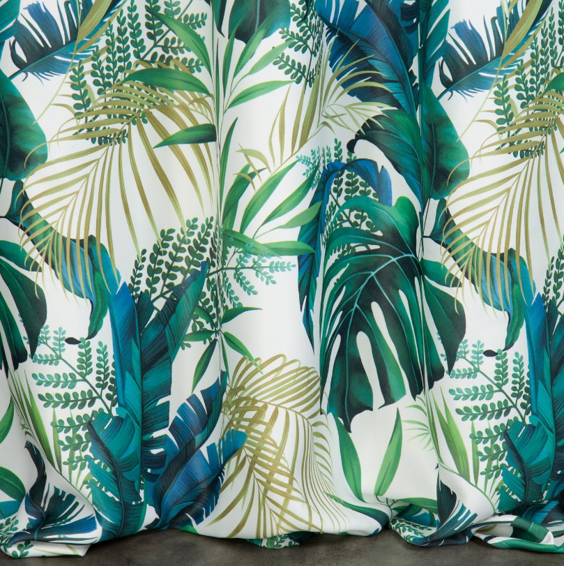 Hotový závěs NELLY zelený - na průchodkách