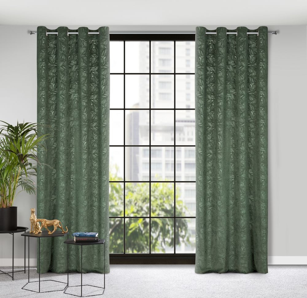 Hotový závěs OCTAVIA tmavě mátový - na průchodkách