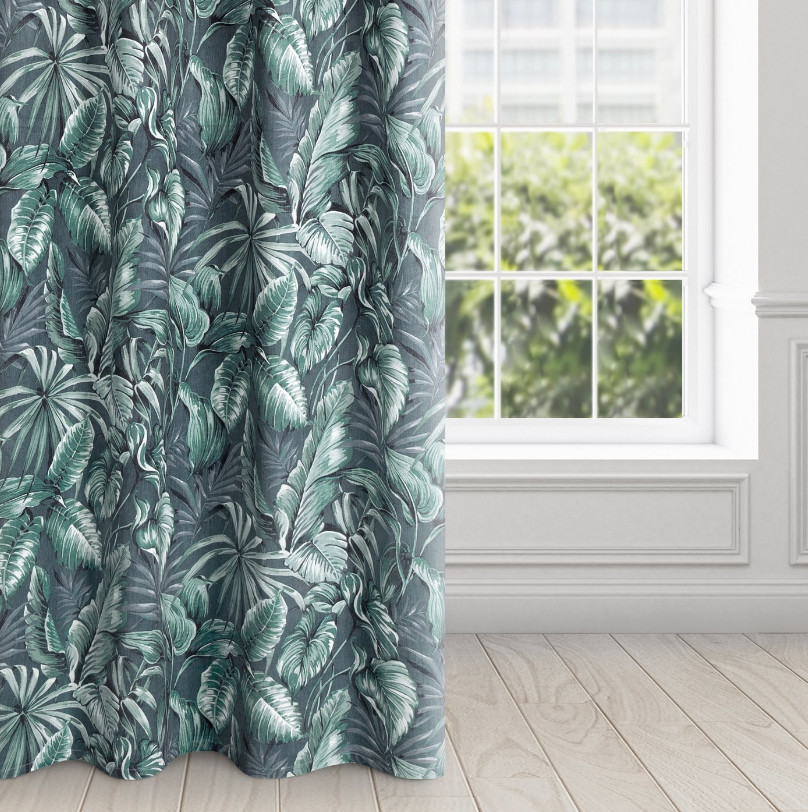 Hotový závěs PALERMO zelený - na průchodkách