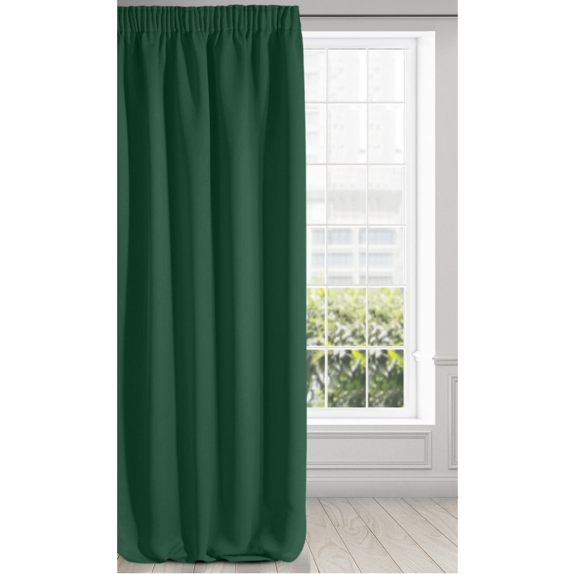 Hotový závěs PARISA zatemňovací tmavě zelený - na pásce