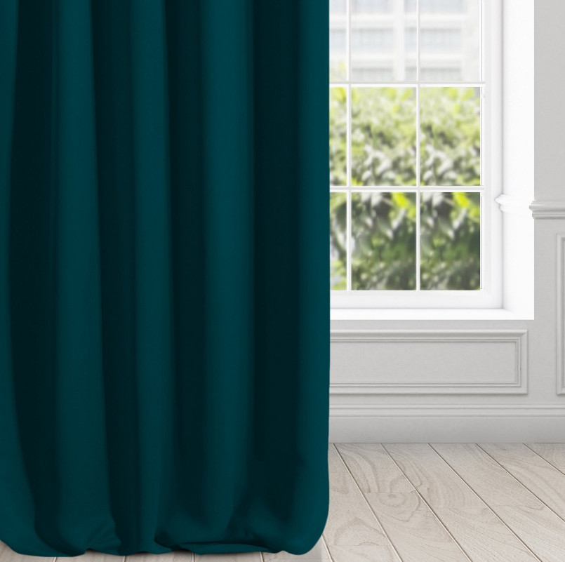 Hotový závěs PARISA zatemňovací petrolejový - na průchodkách