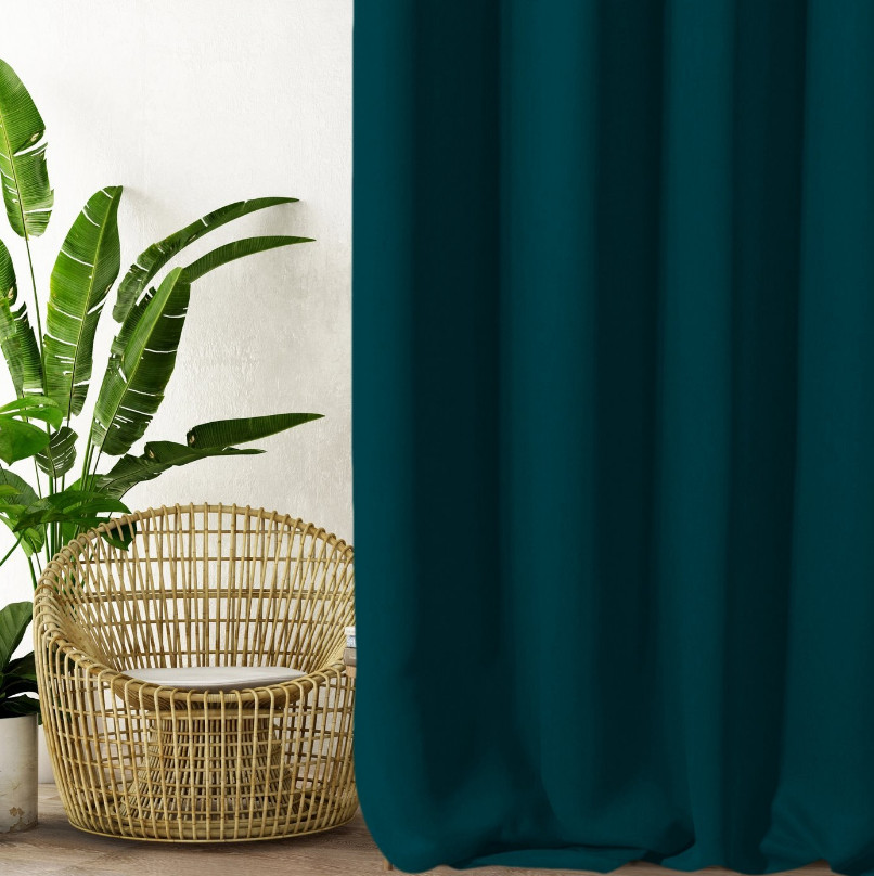 Hotový závěs PARISA zatemňovací petrolejový - na průchodkách