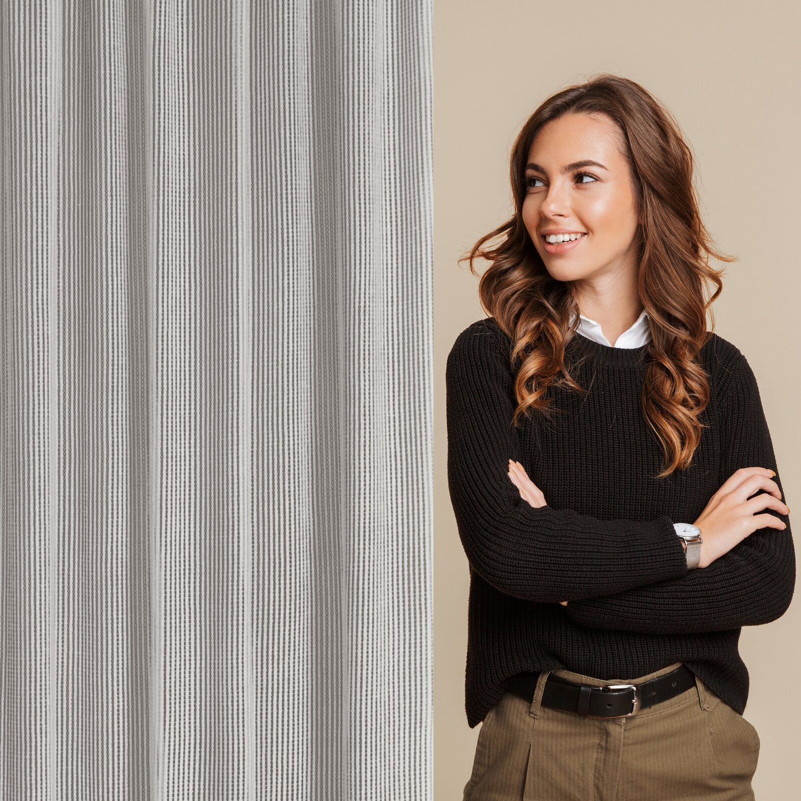 Hotový záves REGINA béžový - na páske