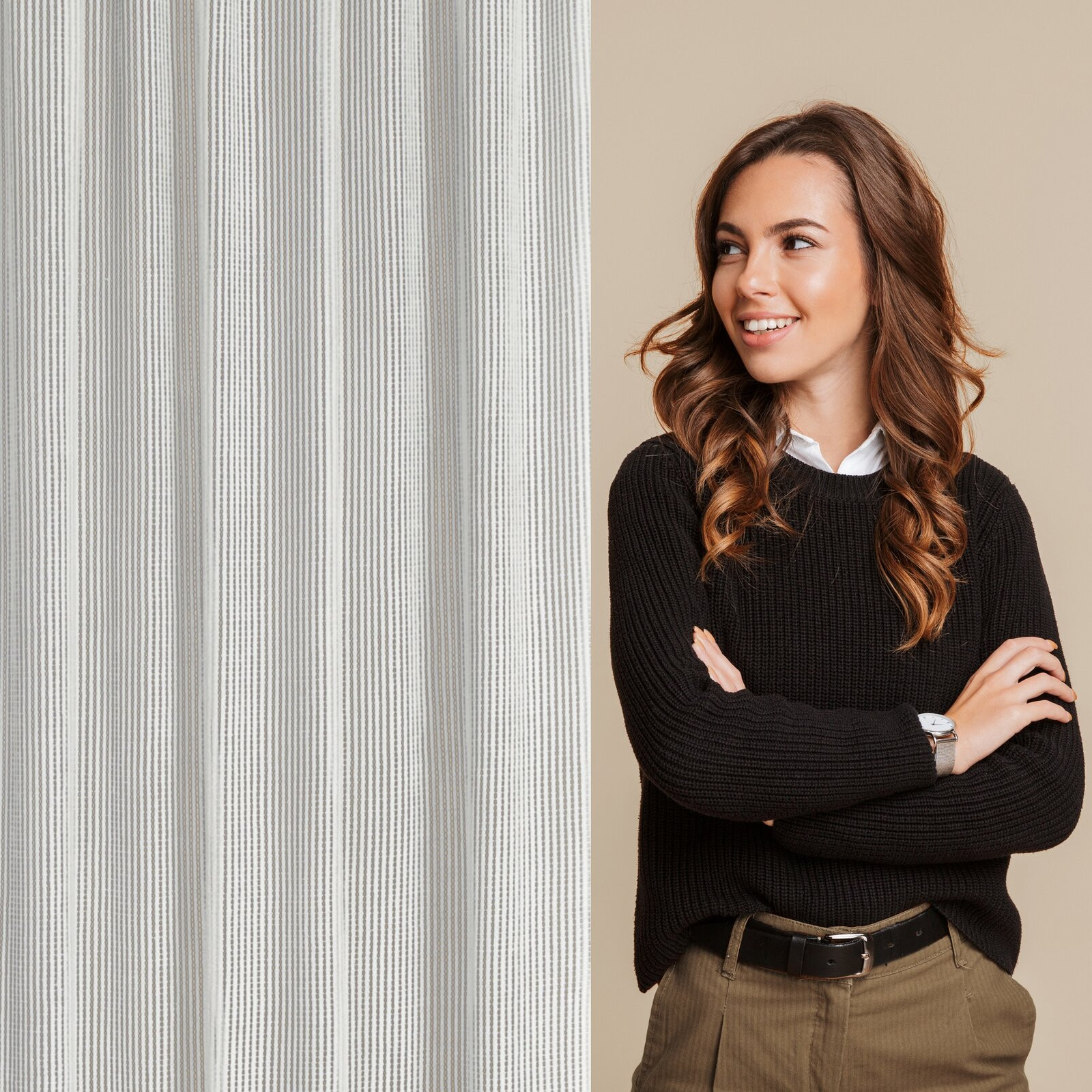 Hotový závěs REGINA přírodní - na pásce