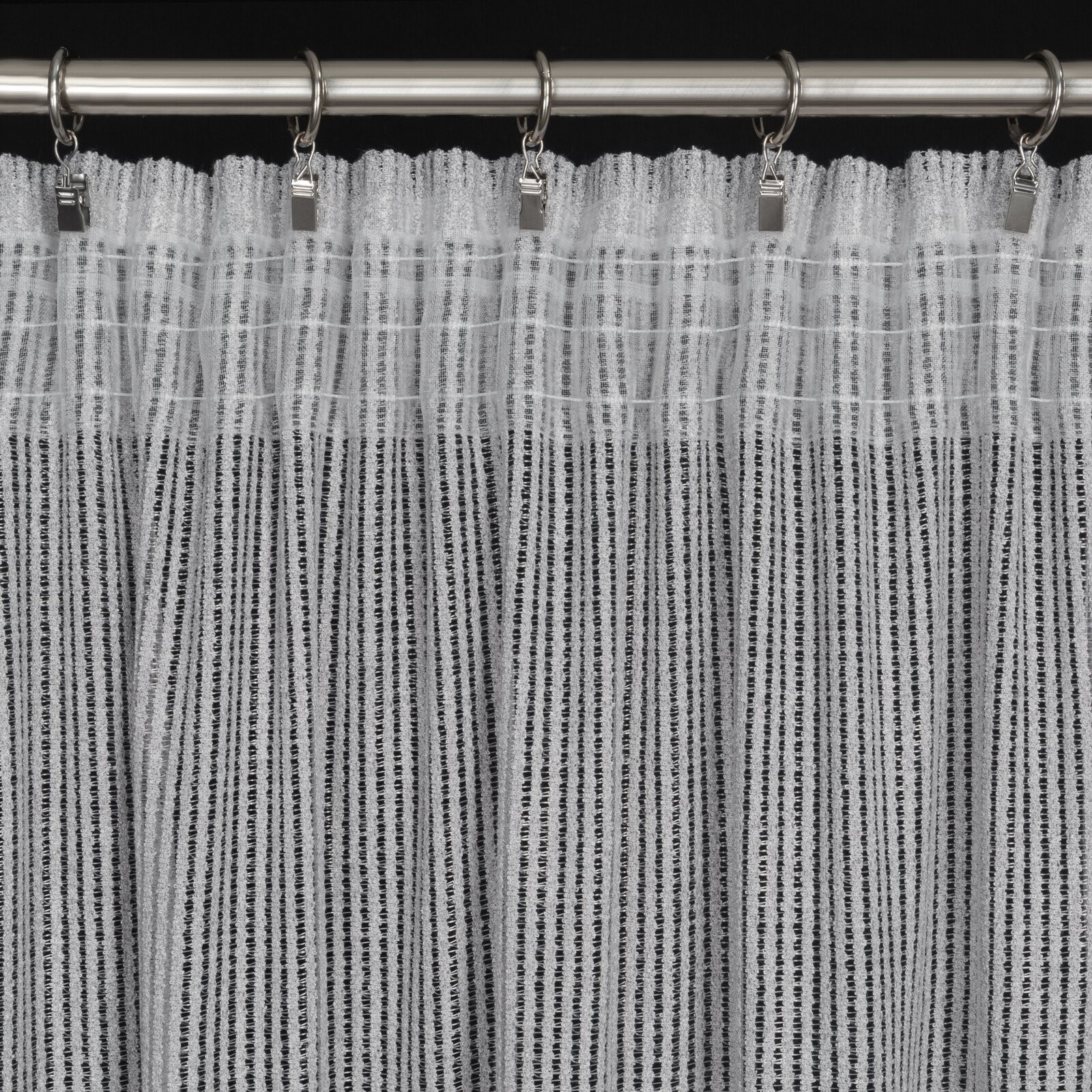 Hotový závěs REGINA stříbrný - na pásce