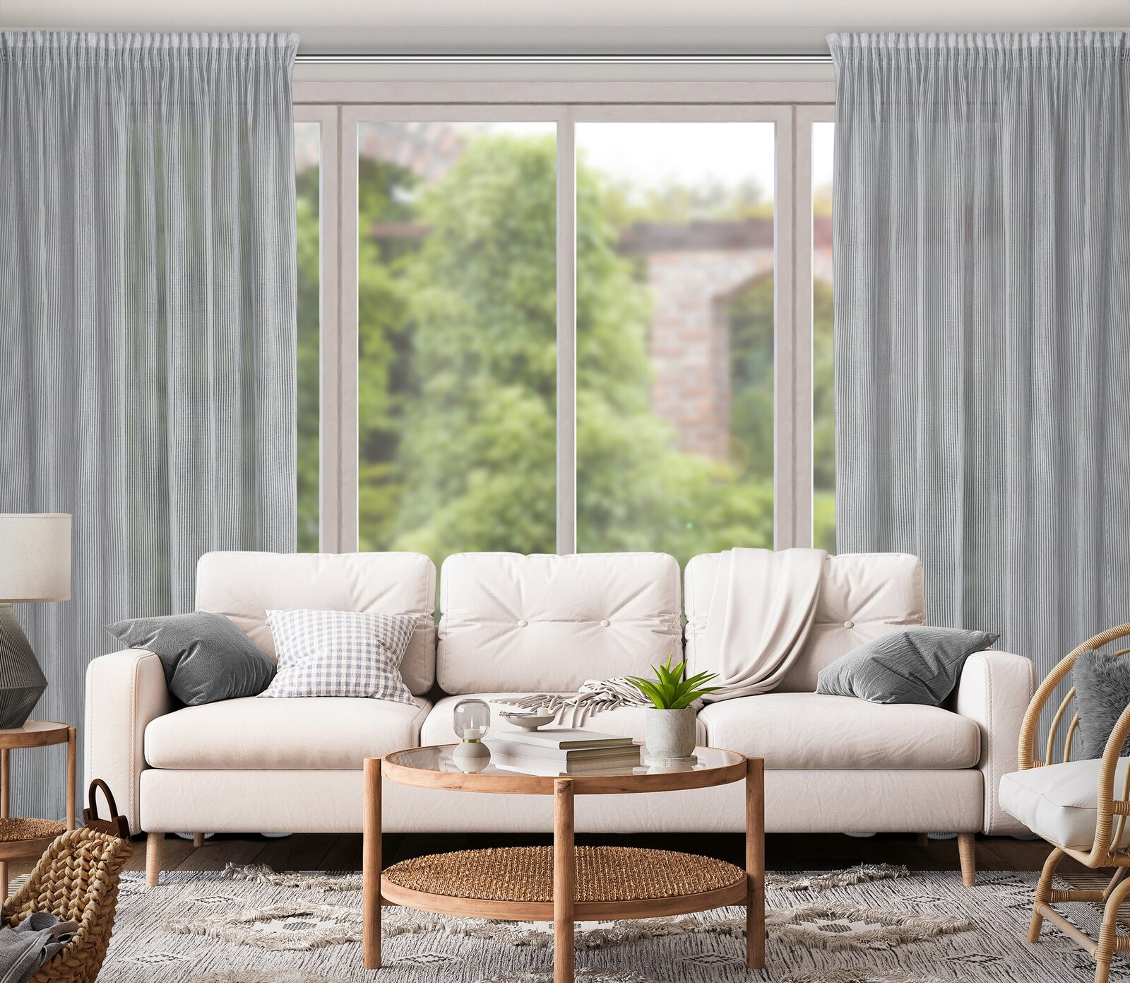 Hotový závěs REGINA stříbrný - na pásce