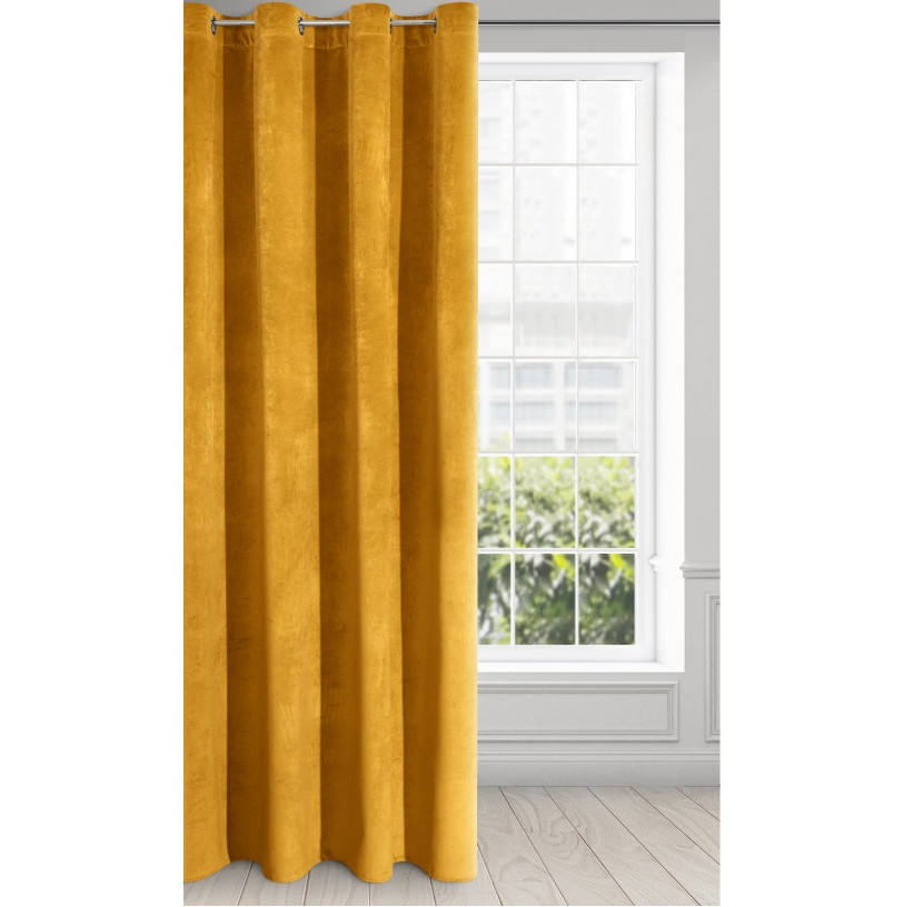 Hotový závěs RIA hořčicový - na průchodkách