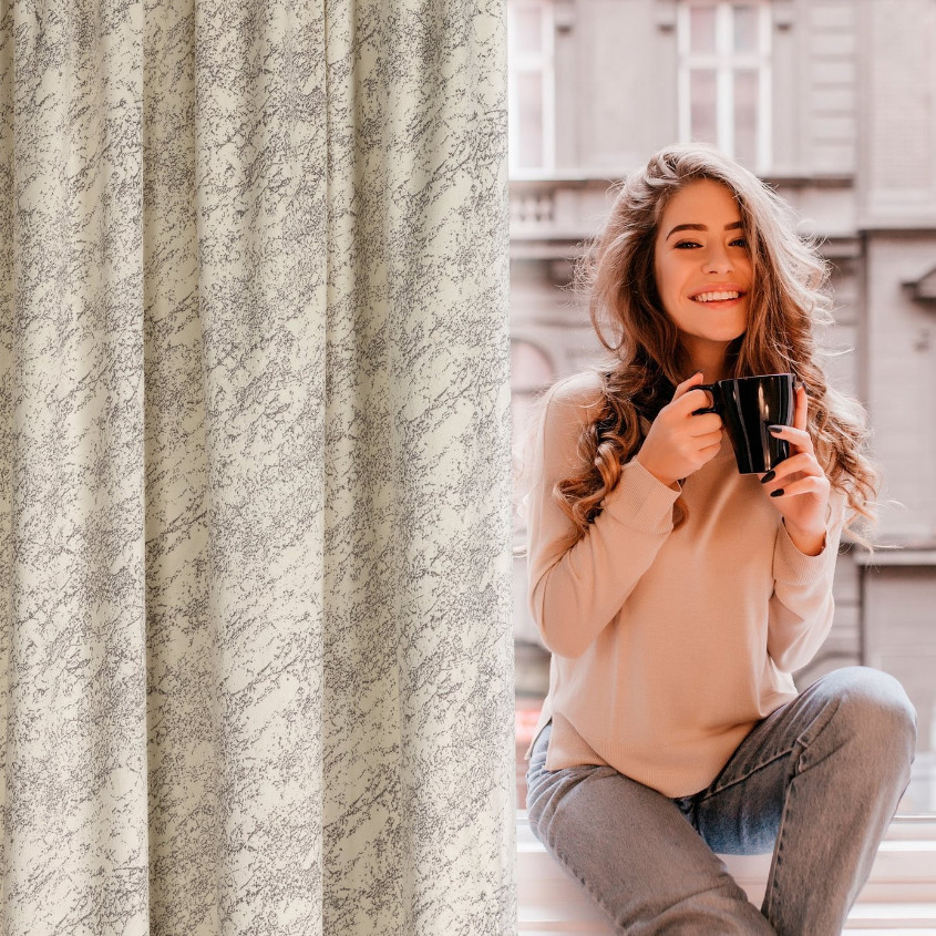 Hotový závěs RIVA krémový - na pásce