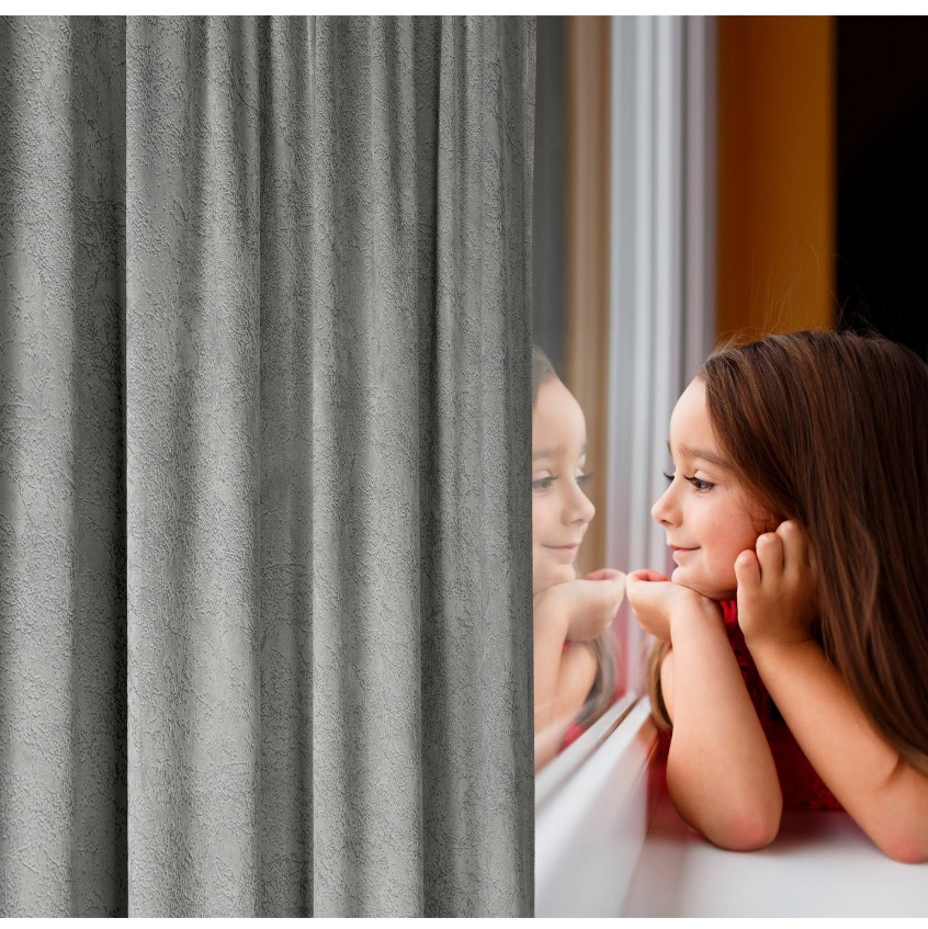 Hotový závěs RIVA popelový - na pásce