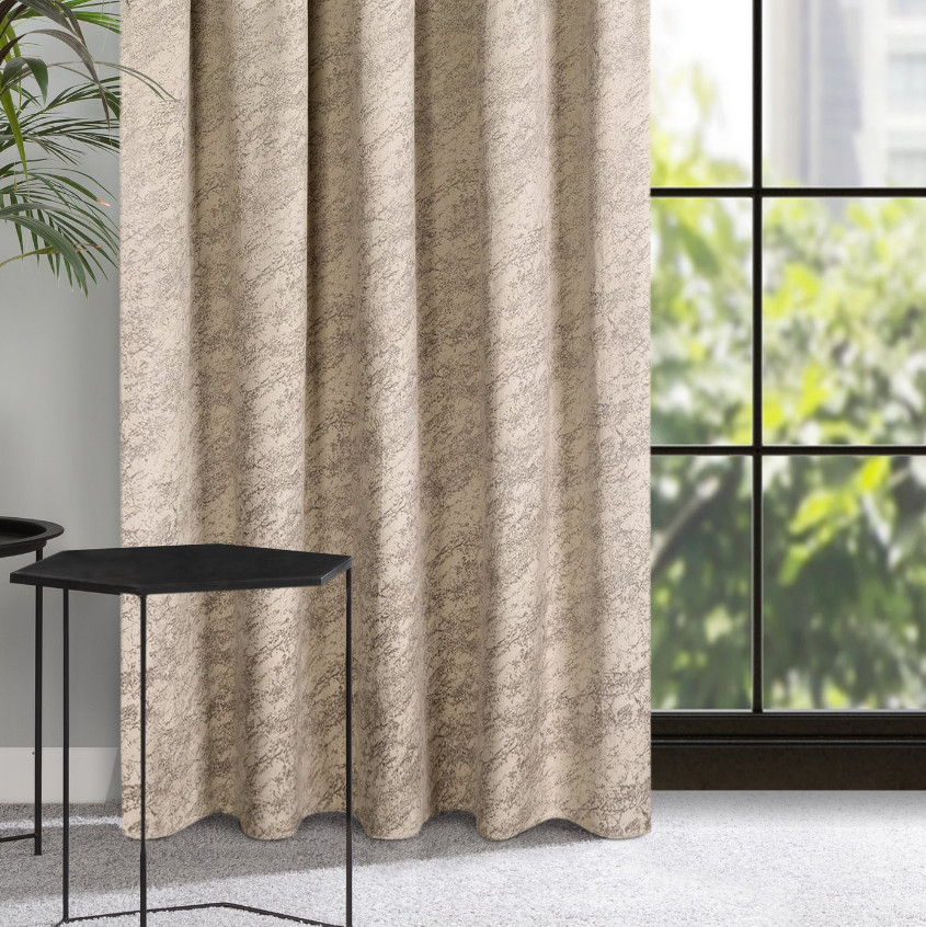 Hotový závěs RIVA tmavě béžový - na pásce