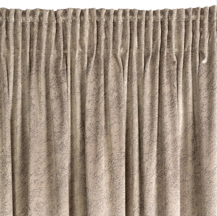 Hotový závěs RIVA tmavě béžový - na pásce