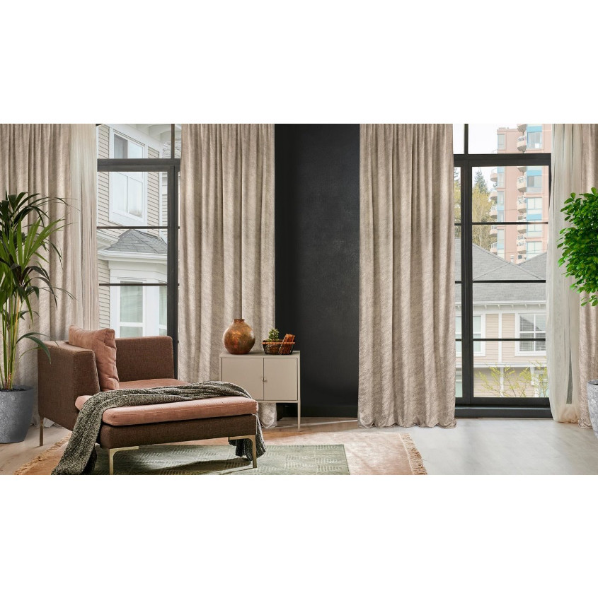 Hotový závěs RIVA tmavě béžový - na pásce