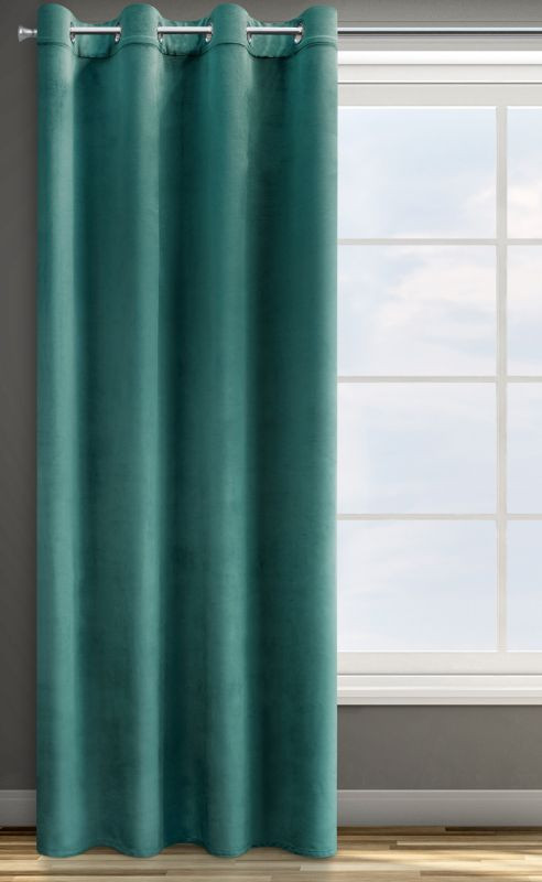 Hotový závěs ROSA tmavě tyrkysový - na průchodkách