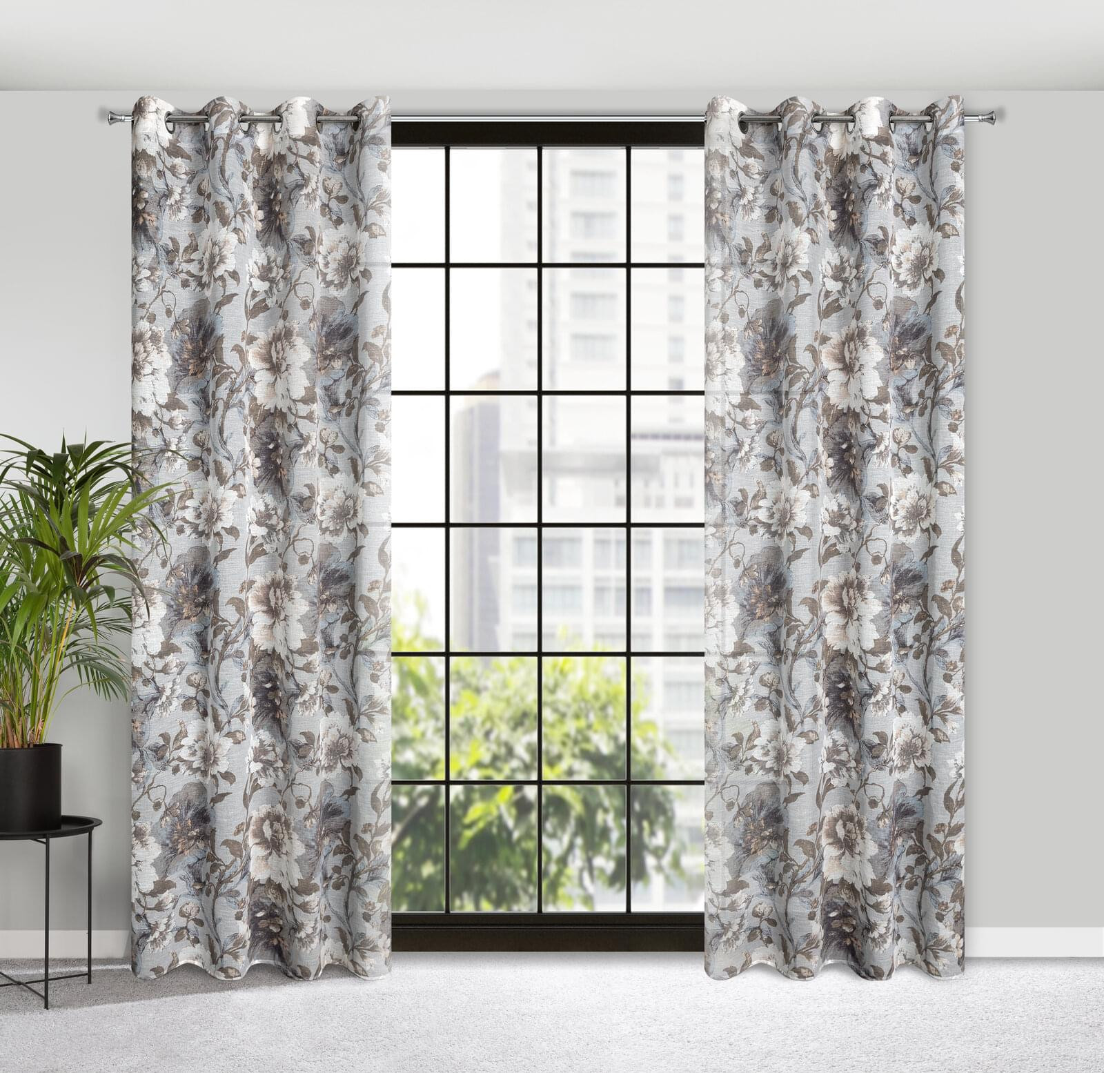 Hotový závěs SANDRA šedý - na průchodkách