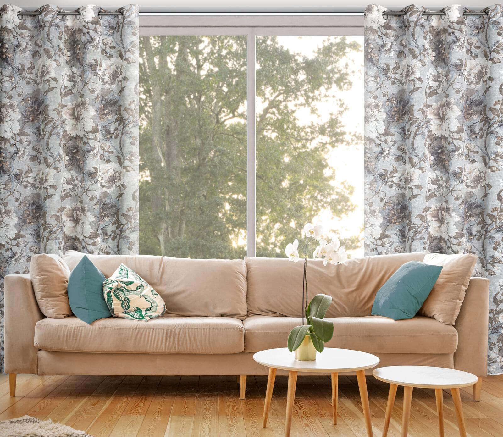 Hotový závěs SANDRA šedý - na průchodkách