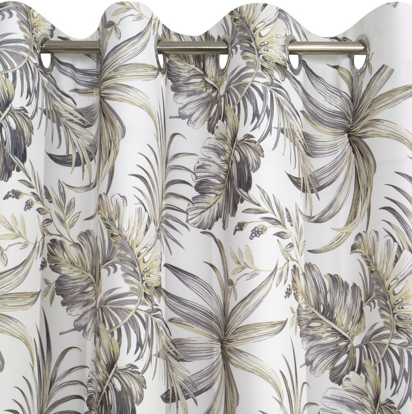 Hotový závěs SOPHIE bílo-hnědý - na průchodkách