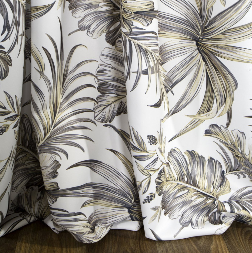 Hotový závěs SOPHIE bílo-hnědý - na průchodkách