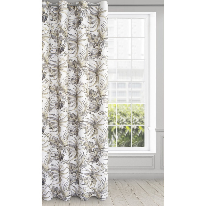 Hotový závěs SOPHIE bílo-hnědý - na průchodkách