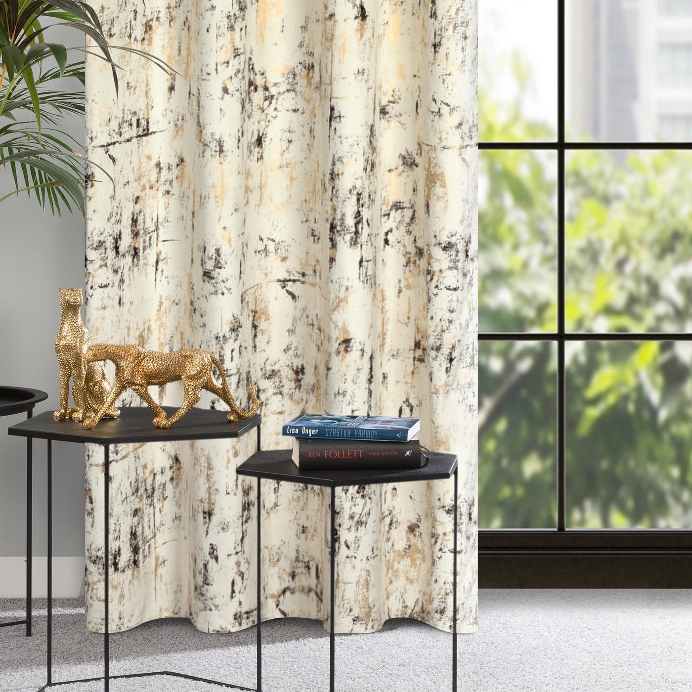 Hotový závěs TONIA krémový - na průchodkách