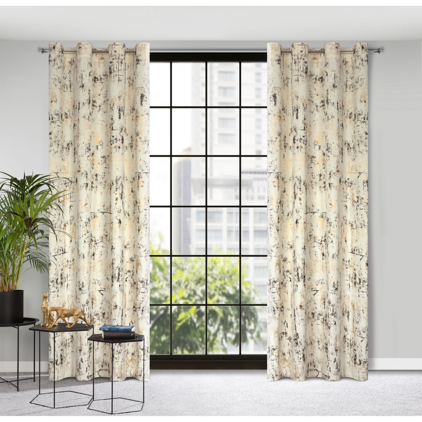 Hotový závěs TONIA krémový - na průchodkách