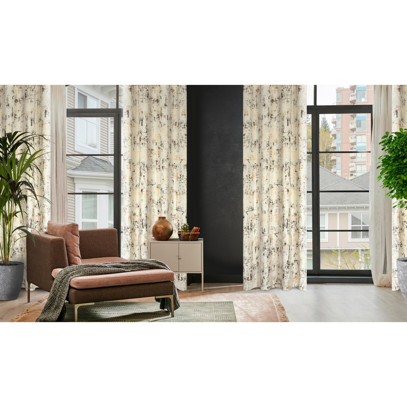 Hotový závěs TONIA krémový - na průchodkách