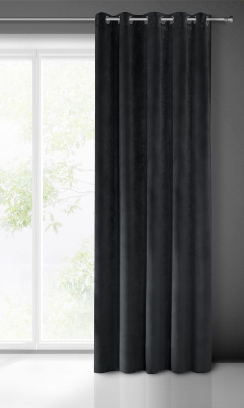 Hotový závěs VILLA černý - na průchodkách