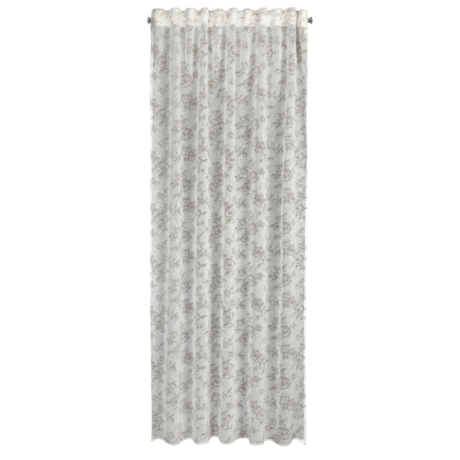 Hotový závěs WIKI bílá / šedá - na pásce