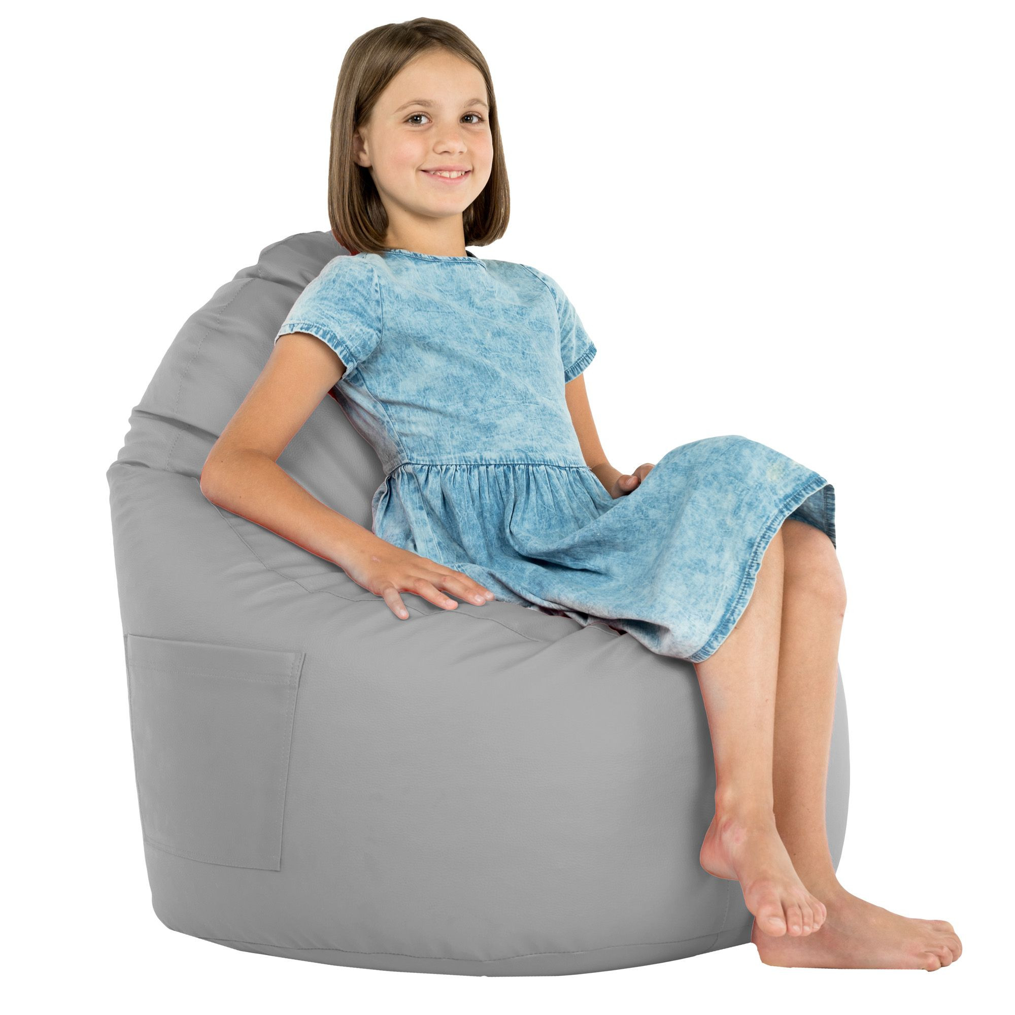 Křeslo Porto ekokůže světle šedé