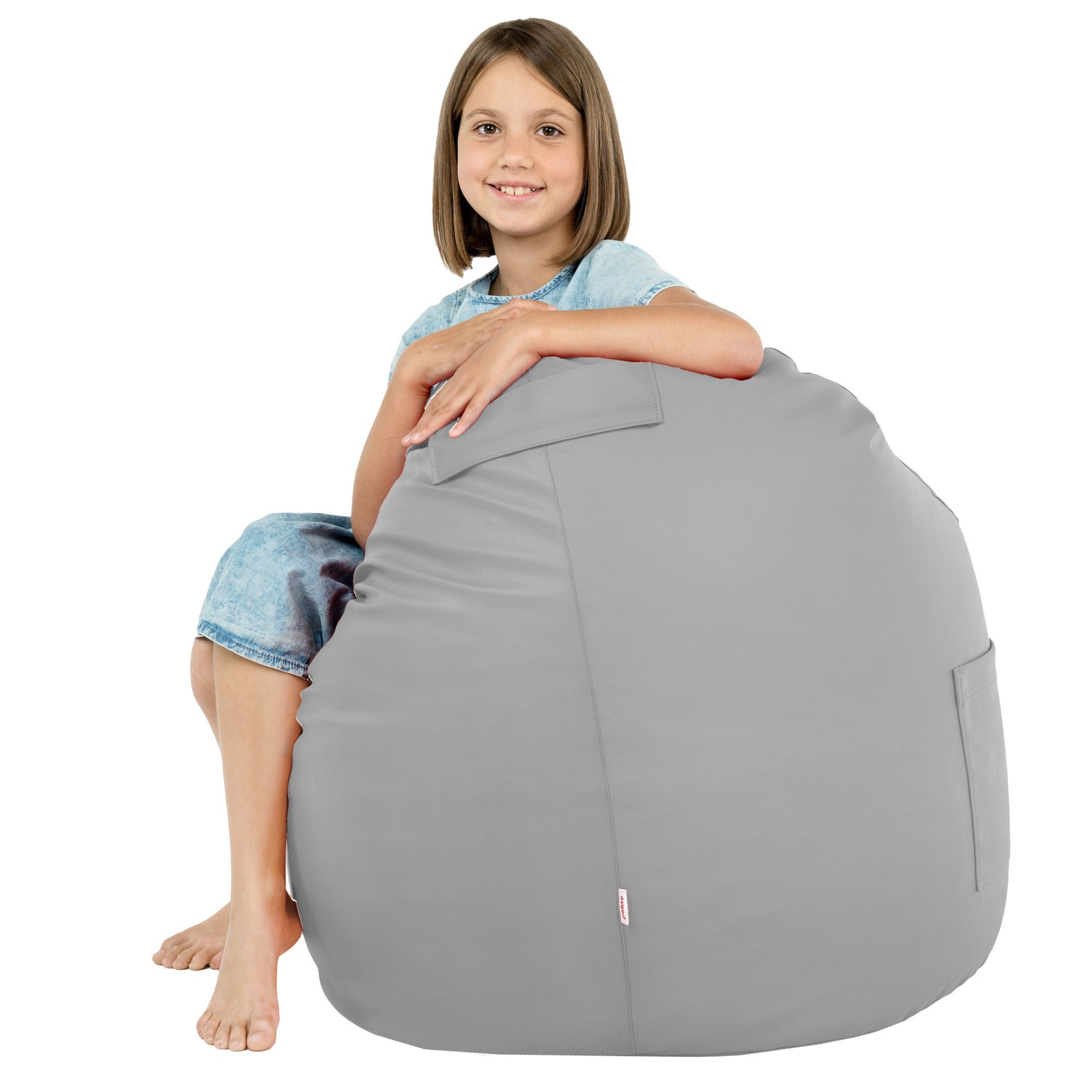 Křeslo Porto ekokůže světle šedé