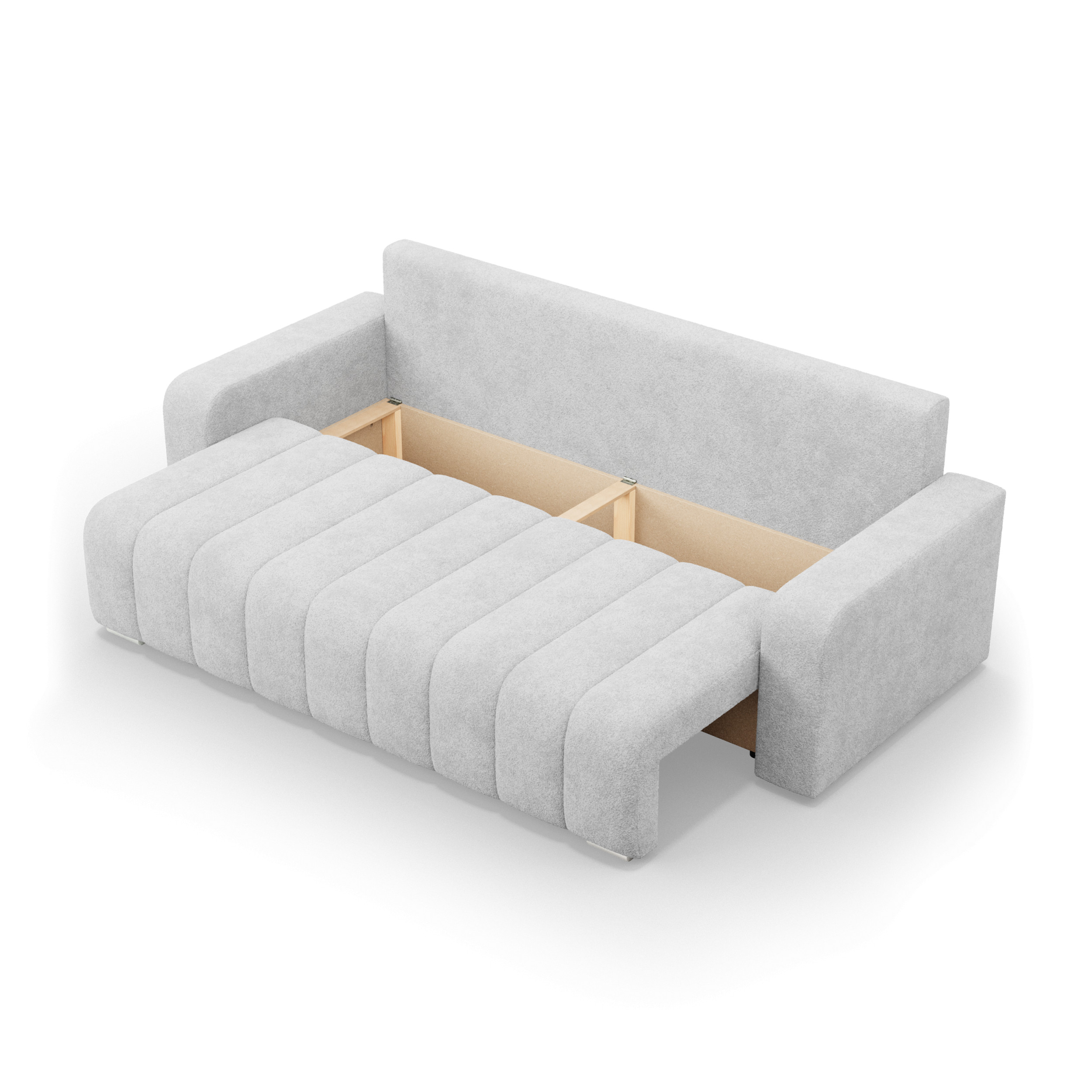 Třímístná pohovka ABRIELLE rozkládací, světle šedá