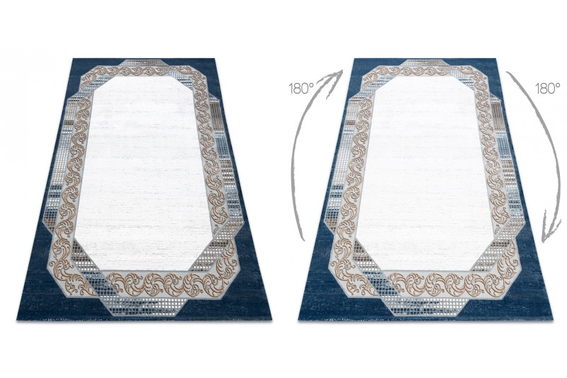 Koberec AKRYL VALS 0A030A C69 46 Ramka ornament slonová kost / nebeský