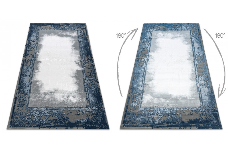 Koberec AKRYL VALS 0A036A C53 46 Ramka slonová kost / nebeský