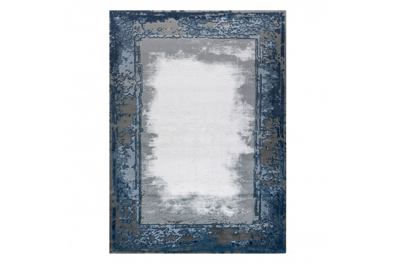 Koberec AKRYL VALS 0A036A C53 46 Ramka slonová kost / nebeský