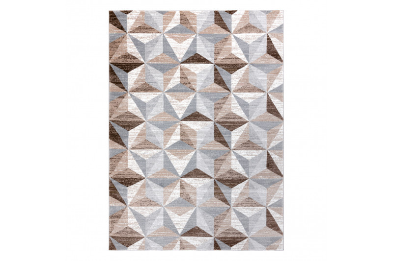 Koberec ARGENT - W6096 Trojúhelníky béžový / šedý