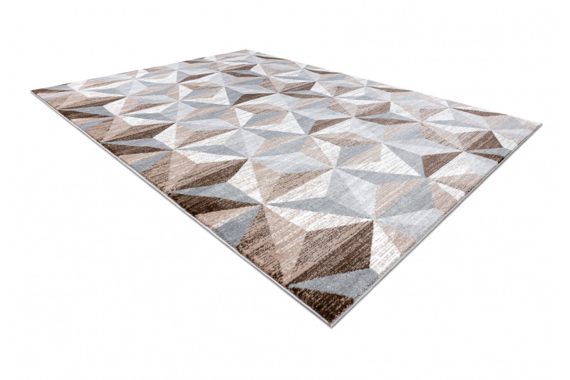Koberec ARGENT - W6096 Trojúhelníky béžový / šedý