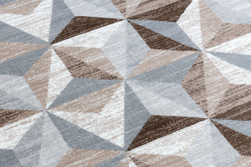 Koberec ARGENT - W6096 Trojúhelníky béžový / šedý