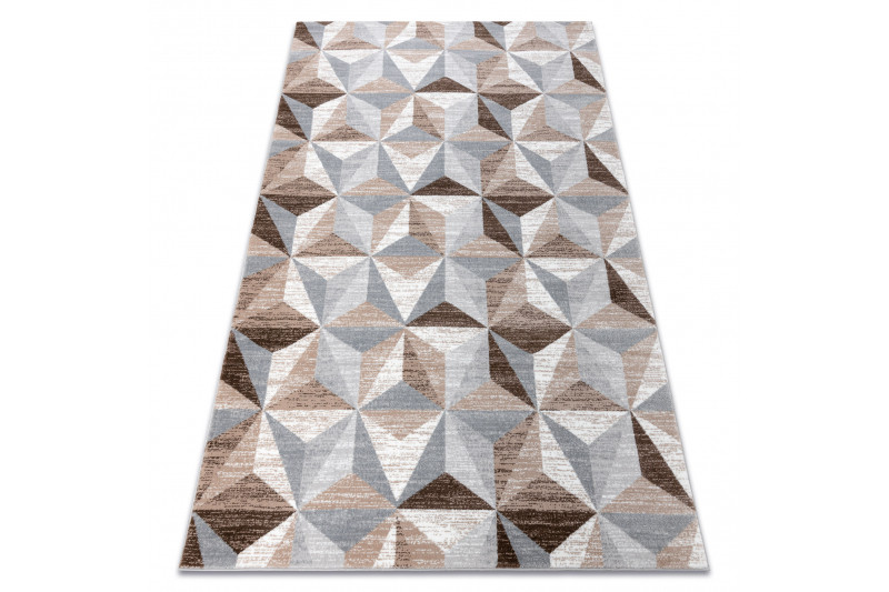 Koberec ARGENT - W6096 Trojúhelníky béžový / šedý