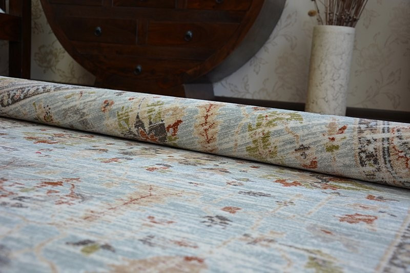 Koberec ARGENT - W7039 květiny Nebeský/Krém