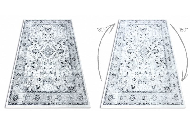 Koberec ARGENT - W7040 Ramka, vintage šedý / černý