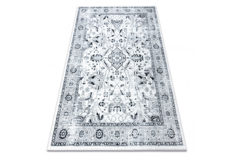 Koberec ARGENT - W7040 Ramka, vintage šedý / černý