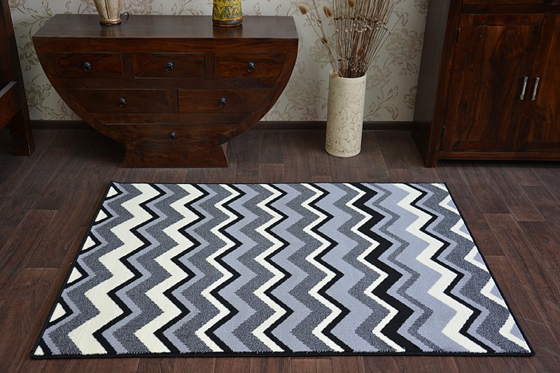 Koberec BCF BASE ZIGZAG 3812 ZYGZAK černý/šedý