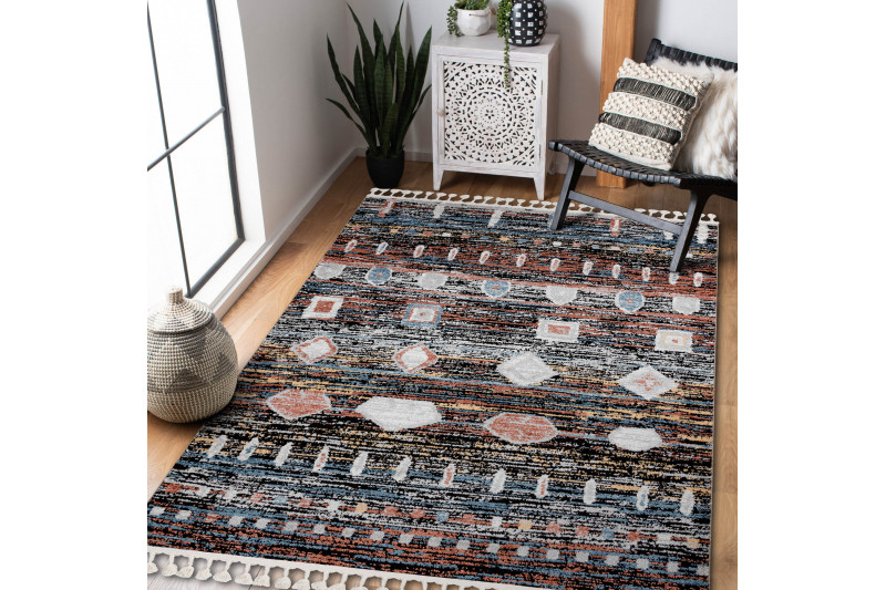 Koberec BELLE BR36A černý / růžový Fredzle