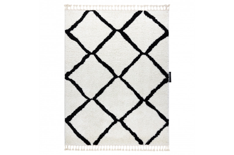 Koberec BERBER CROSS bílý Fredzle berber marokánský