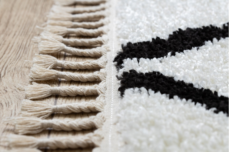 Koberec BERBER CROSS bílý Fredzle berber marokánský