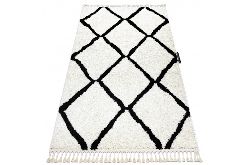Koberec BERBER CROSS bílý Fredzle berber marokánský