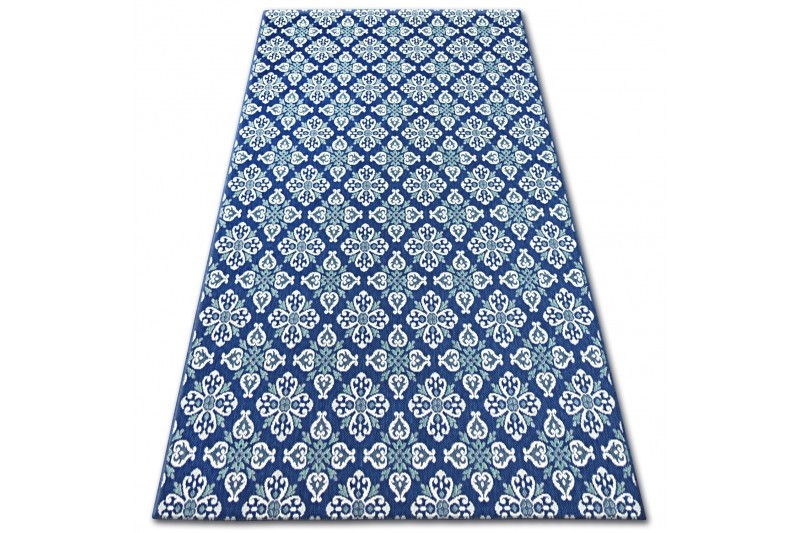 Koberec COLOR 19246/699 SISAL květiny modrý