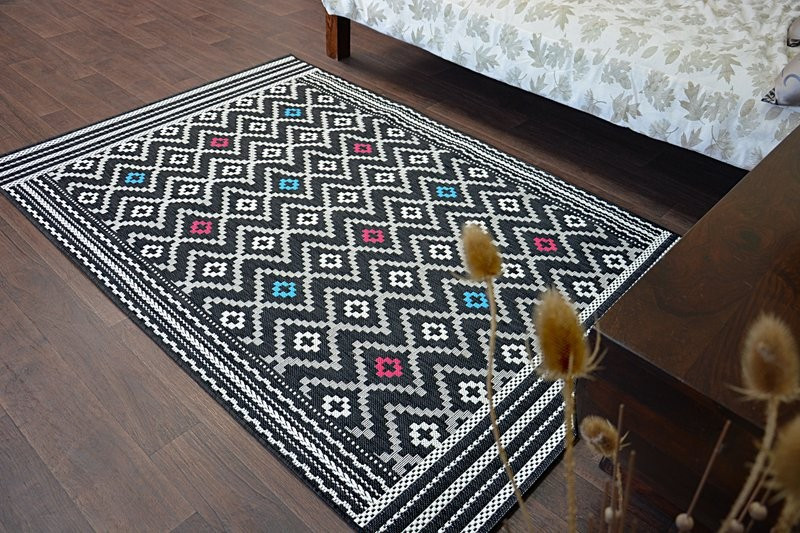 Koberec COLOR 19315/239 SISAL Romby černý